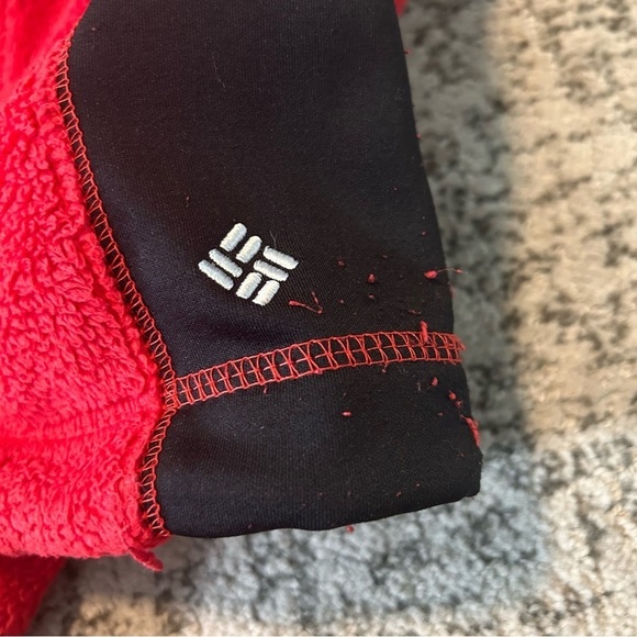 Columbia Interchange Red & Black Fleece Full-Zip Jacket Sweater Size Medium - Picture 4 of 10
